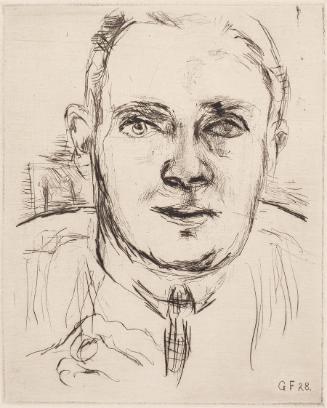 Gerhart Frankl, Selbstbildnis III, 1928, Diamantradierung auf Japanpapier, Blattmaße: 26,2 × 19…