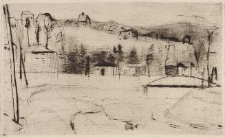 Gerhart Frankl, Hütteldorf, 1927, Kaltnadelradierung auf Japanpapier, Blattmaße: 22,1 × 31,2 cm…