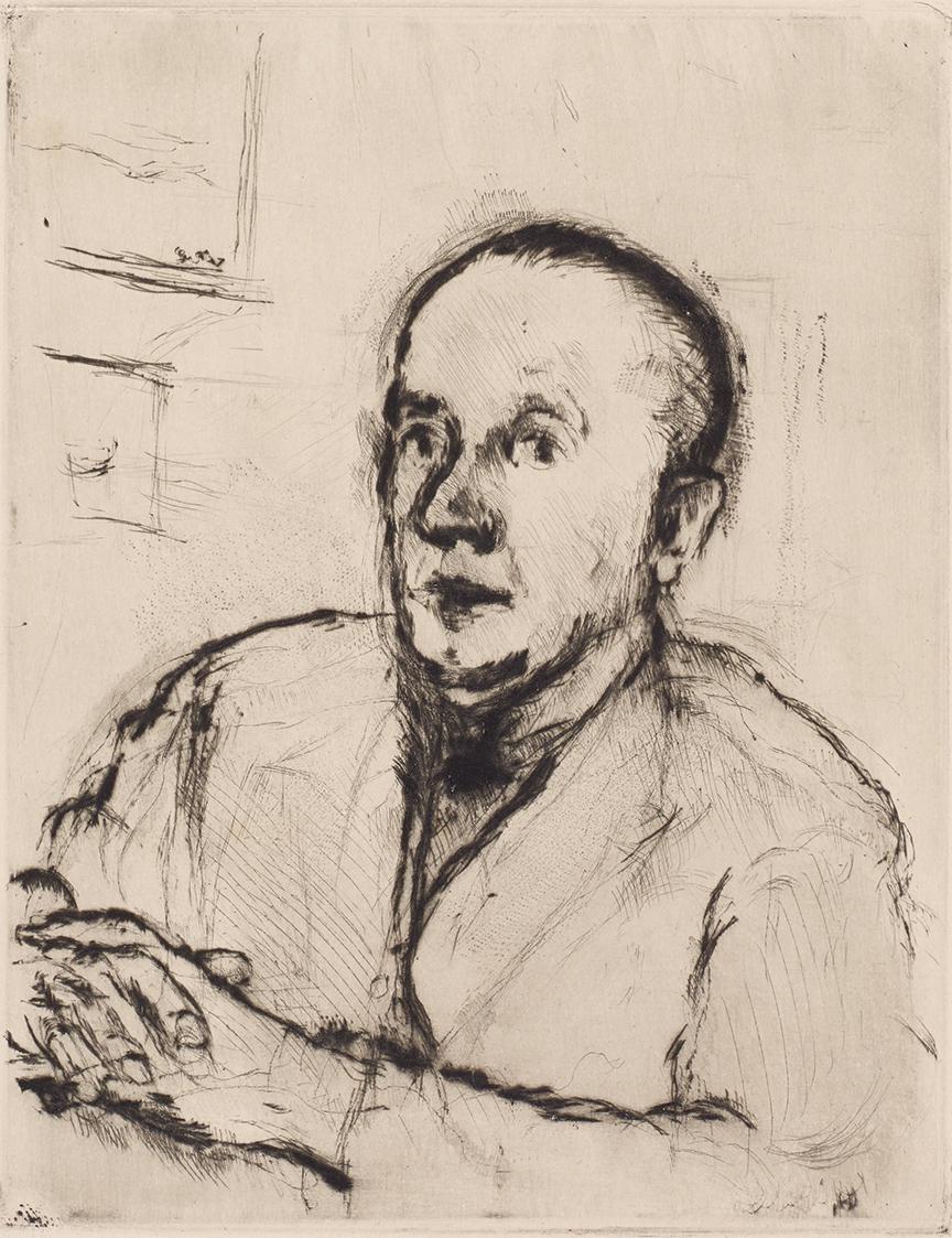 Gerhart Frankl, Bildnis Dr. Emil Frankl, 1927, Kaltnadelradierung auf Japanpapier, Blattmaße: 2…