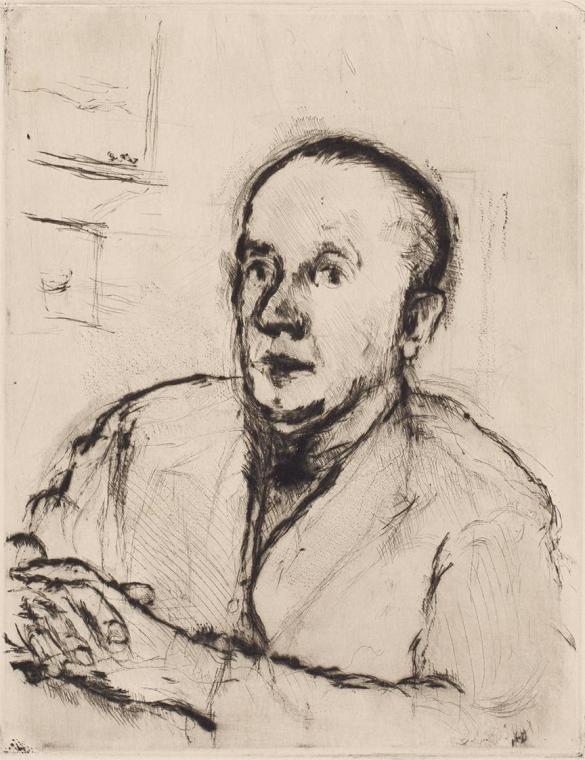 Gerhart Frankl, Bildnis Dr. Emil Frankl, 1927, Kaltnadelradierung auf Japanpapier, Blattmaße: 2…