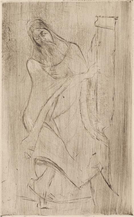 Gerhart Frankl, Figur des Propheten Jesaias – Souillac, 1931, Diamantradierung und Schmirgel au…