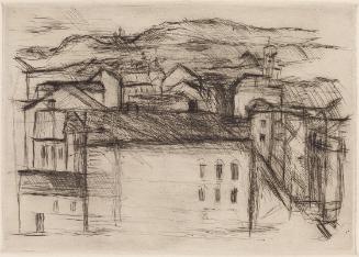 Gerhart Frankl, Vom Hartäckerpark, 1928, Diamantradierung auf Japanpapier, Blattmaße: 18 × 30,5…