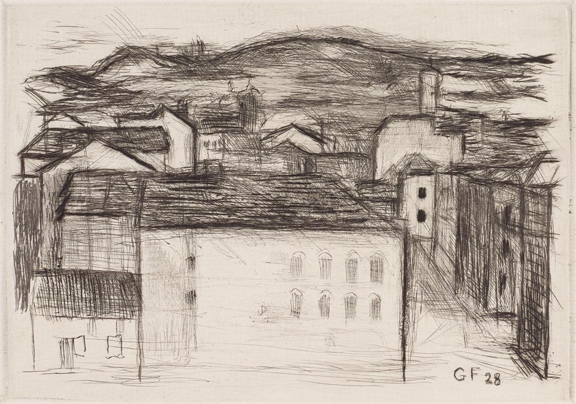 Gerhart Frankl, Vom Hartäckerpark, 1928, Diamantradierung auf Japanpapier, Blattmaße: 19,9 × 24…