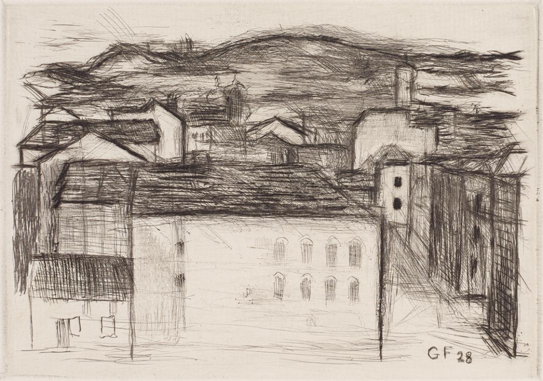 Gerhart Frankl, Vom Hartäckerpark, 1928, Diamantradierung auf Japanpapier, Blattmaße: 19,9 × 24…