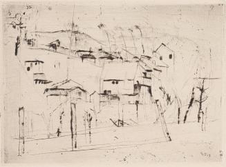 Gerhart Frankl, Siedlungsbau, 1927, Kaltnadelradierung auf Japanpapier, Blattmaße: 23,9 × 32,3 …