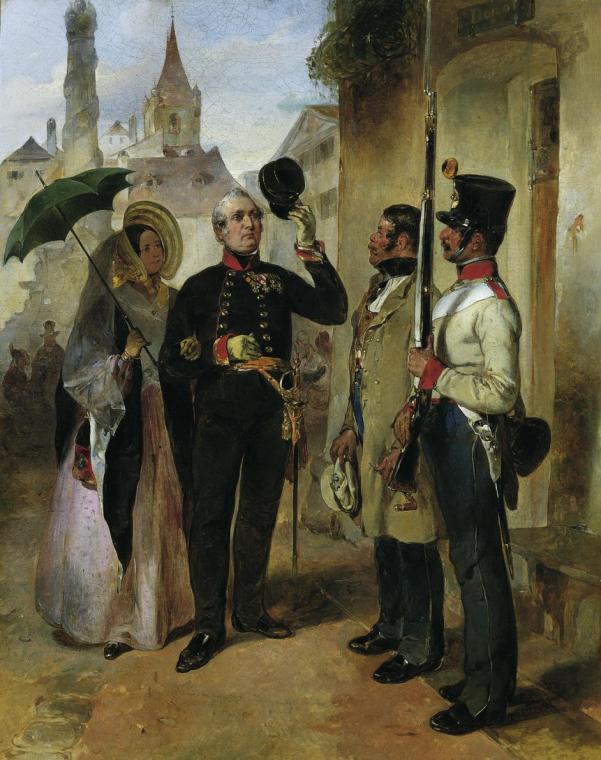 Carl Schindler, Der Wachposten, um 1840, Öl auf Leinwand, 45 x 36,3 cm, Belvedere, Wien, Inv.-N…