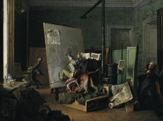 Josef Danhauser, Komische Szene im Atelier, 1829, Öl auf Leinwand, 40,3 x 52 cm, Belvedere, Wie…