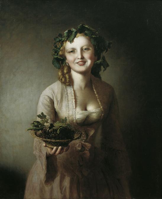 Johann Baptist Reiter, Lexi mit den Trauben, vor 1890, Öl auf Leinwand, 89 x 73 cm, Belvedere, …