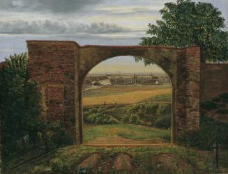 Thomas Ender, Das Friedhofstor (Friedhof bei Wien), um 1820, Öl auf Leinwand, 34 x 44 cm, Belve…