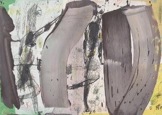 Mario Dalpra, Indien 2001, 2001, Mischtechnik auf Papier, 49,5 × 69 cm, Belvedere, Wien, Inv.-N…