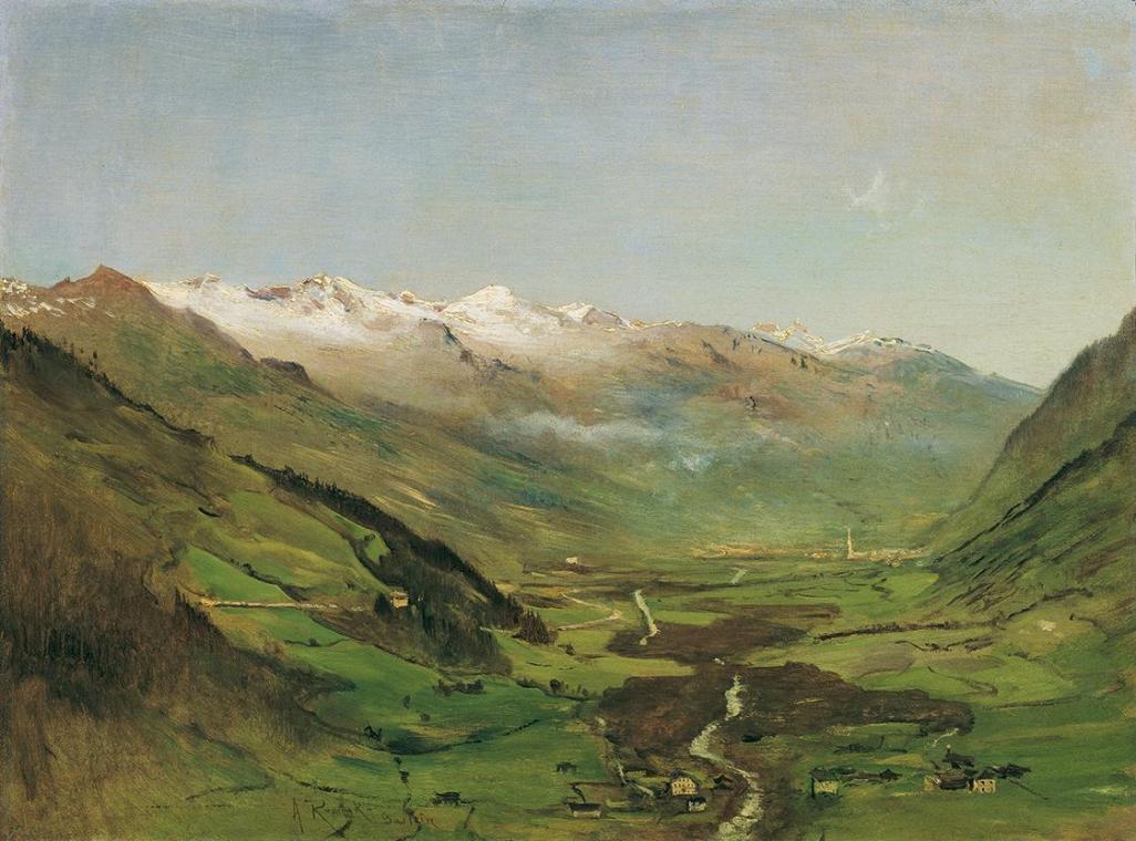Anton Romako, Das Gasteinertal I, Herbst 1877, Öl auf Leinwand, 49 x 66 cm, Belvedere, Wien, In…