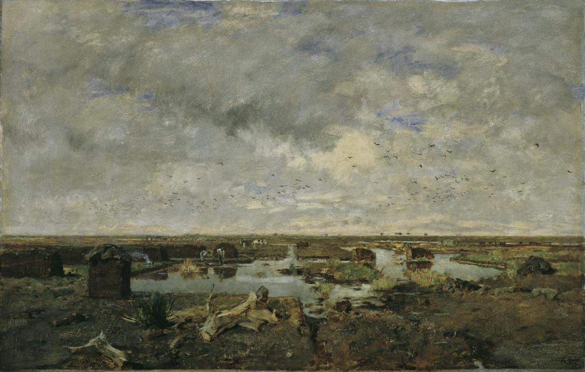 Eugen Jettel, Große Moorlandschaft, 1879, Öl auf Holz, 71 x 112 cm, Belvedere, Wien, Inv.-Nr. 2 ...