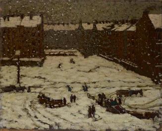 Václav Malý, Vorstadt im Schneewetter, 1907, Öl auf Leinwand, 60,5 x 75 cm, Belvedere, Wien, In…