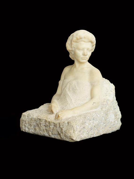 Karl Stemolak, Weibliche Halbfigur, vor 1918, Marmor, 82 × 55 × 57 cm, Belvedere, Wien, Inv.-Nr…