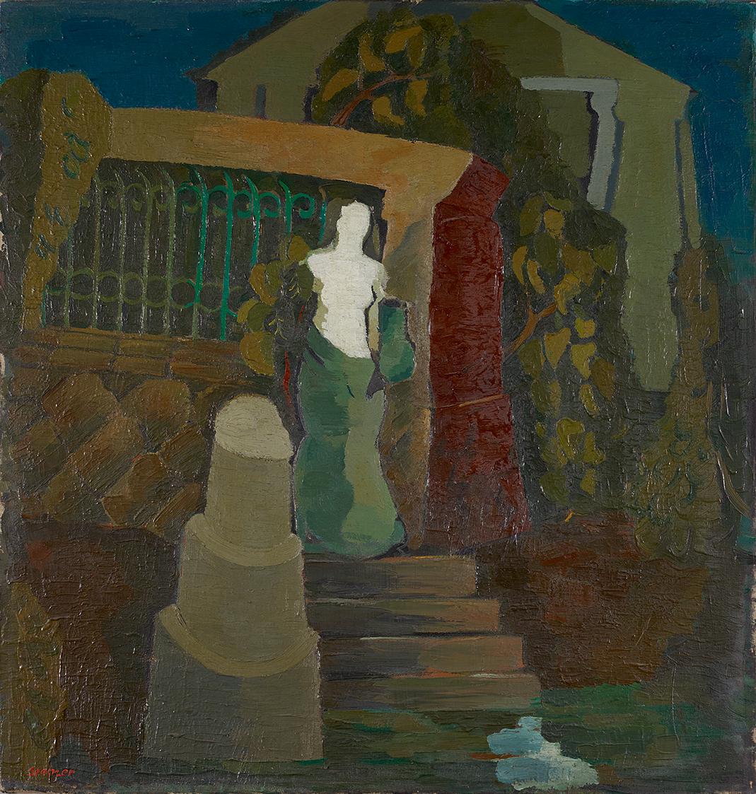 Heinz Steiner, Legendäres, 1929, Öl auf Leinwand, 72,5 x 70 cm, Leihgabe der Artothek des Bunde…
