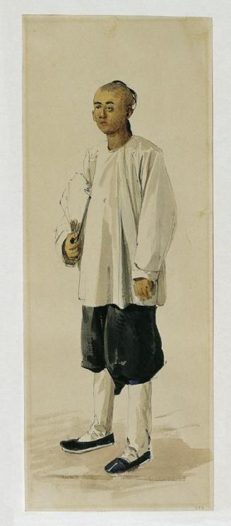 Joseph Selleny, Chinese, 1858, Bleistift, Aquarell auf Papier, 34,8 x 13,3 cm, Belvedere, Wien,…