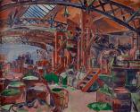 Václav Špála, Fabrikshalle, 1926, Öl auf Leinwand, 65,5 × 82 cm, Dauerleihgabe Sammlung Rotter,…