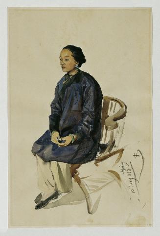 Joseph Selleny, Chinesin, 1858, Bleistift, Aquarell auf Papier, 35 x 22,5 cm, Belvedere, Wien, …