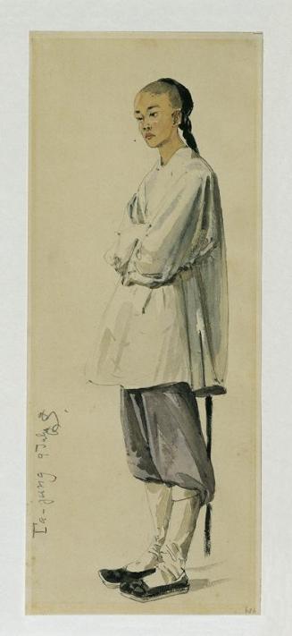 Joseph Selleny, Chinese, 1858, Bleistift, Aquarell auf Papier, 34,2 x 13,8 cm, Belvedere, Wien,…