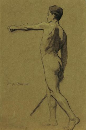 Josef Wawra, Stehender männlicher Akt, 1917, Kreide auf Papier, 31,5 x 21 cm, Belvedere, Wien, …