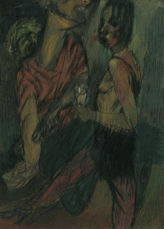 Dariusz Vasina, Stygmatik und die gleichgültige Frau, 1991, Pastell, 72 x 52 cm, Belvedere, Wie ...