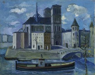 Theodor Kern, Kirche mit Brücke und Kahn, undatiert, Öl auf Leinwand, 58,5 x 74 cm, Belvedere, …