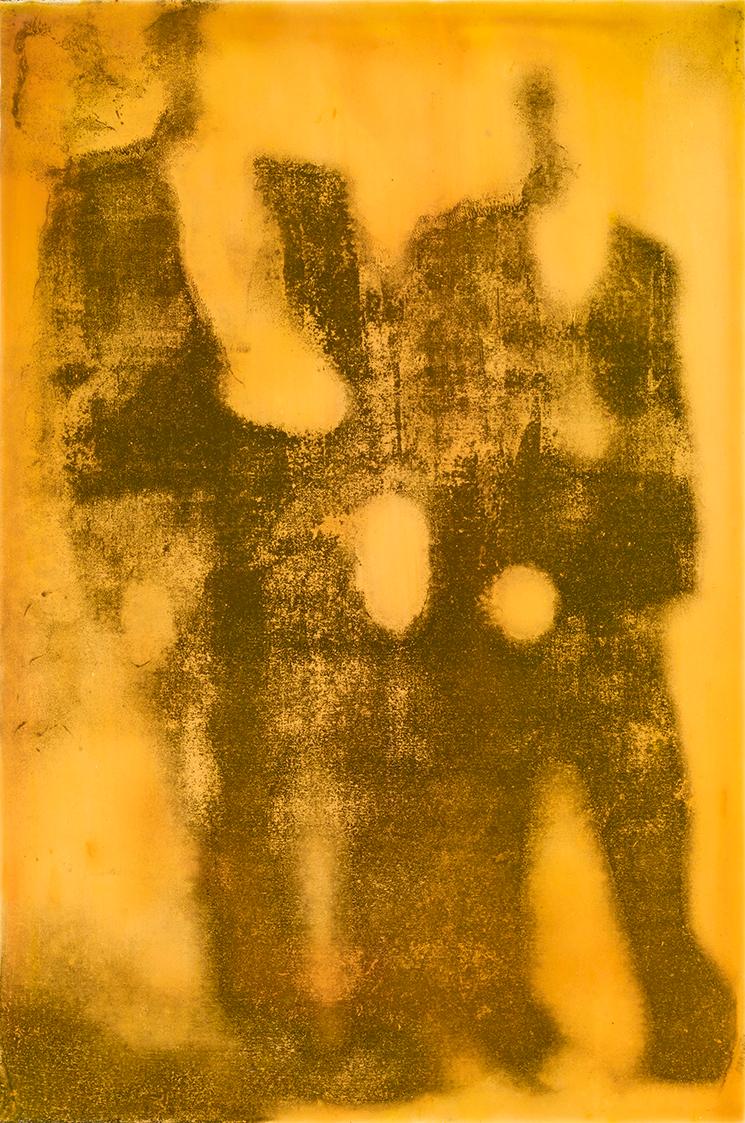 Eva Schlegel, 2 Männer, 1999, Öl, Lack auf Kreidegrund, ungerahmt: 30 × 20 × 4 cm, Schenkung Sa…