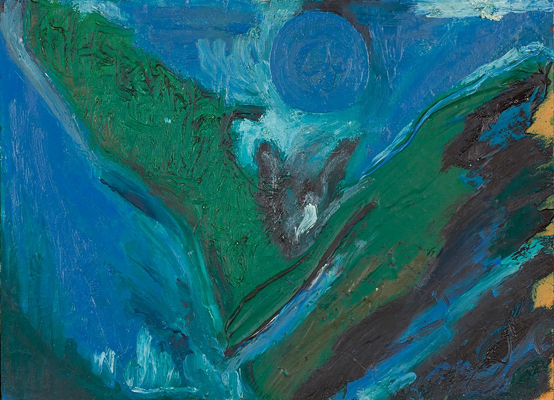 Otto Zitko, Fledermaus, 1983, Öl auf Karton, 27 × 37 cm, Schenkung Sammlung Ploner, Belvedere, …