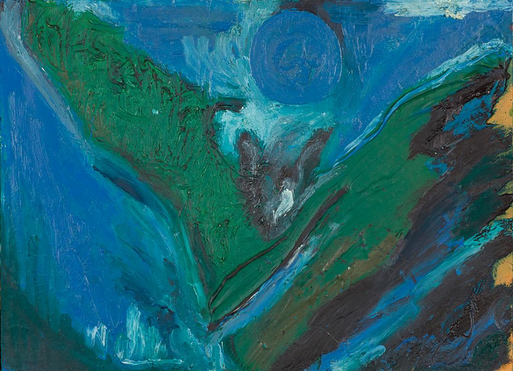 Otto Zitko, Fledermaus, 1983, Öl auf Karton, 27 × 37 cm, Schenkung Sammlung Ploner, Belvedere, …