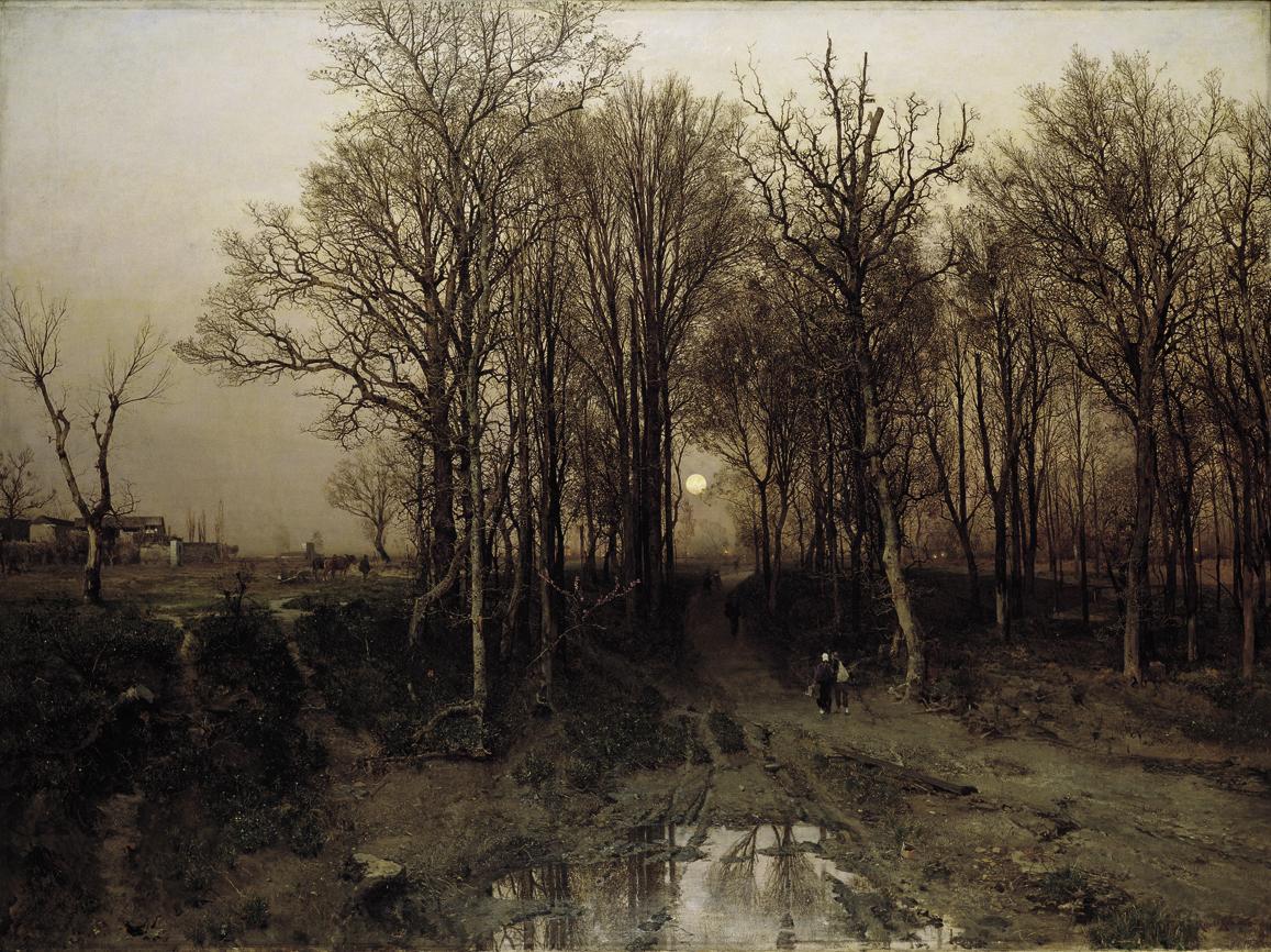 Robert Russ, Vorfrühling in der Penzinger Au, 1887, Öl auf Leinwand, 139 x 187 cm, Belvedere, W…