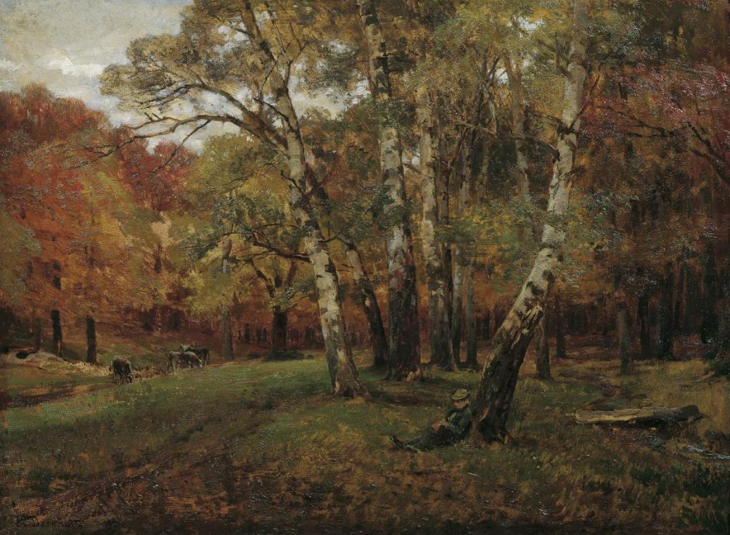 Hugo Darnaut, Landschaft mit Birken, um 1901, Öl auf Karton, 46 x 62,5 cm, Belvedere, Wien, Inv…