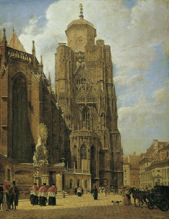 Jakob Alt, Der Stephansdom in Wien, 1850, Öl auf Leinwand, 39 x 31 cm, Belvedere, Wien, Inv.-Nr ...