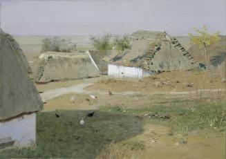Eugen Jettel, Dorfpartie, um 1898, Deckfarben auf Papier auf Karton, 38,2 x 54 cm, Belvedere, W…