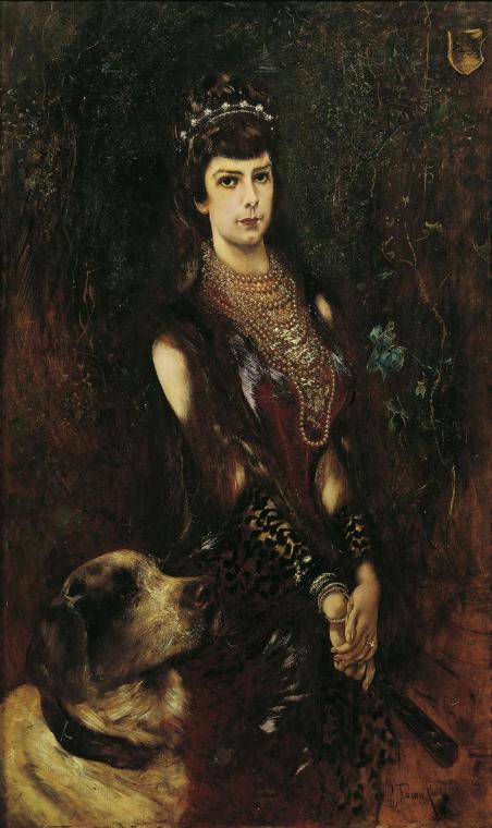 Anton Romako, Kaiserin Elisabeth (1837-1898), 1883, Öl auf Holz, 135 x 85 cm, Belvedere, Wien, …