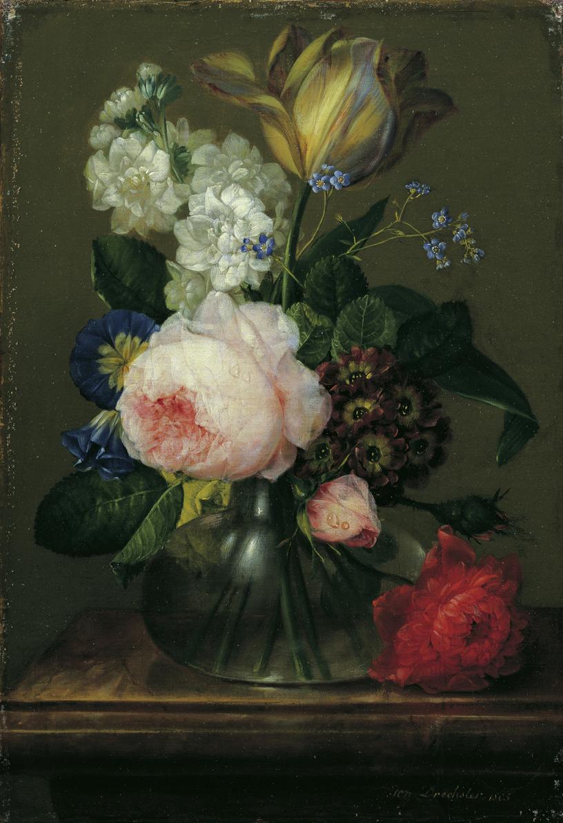 Johann Baptist Drechsler, Kleines Blumenstillleben, 1805, Öl auf Leinwand, 30 x 21 cm, Belveder…