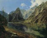 Adalbert Stifter, Der Königssee mit dem Watzmann, 1837, Öl auf Leinwand, 36 x 45 cm, Belvedere,…