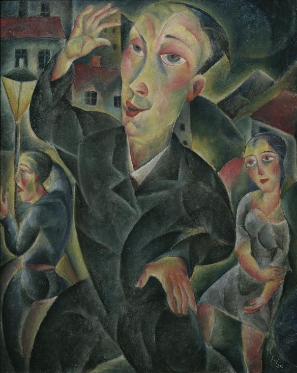Carry Hauser, Nächtlicher Wanderer, 1920, Öl auf Holz, 40,3 x 32,2 cm, Belvedere, Wien, Inv.-Nr…