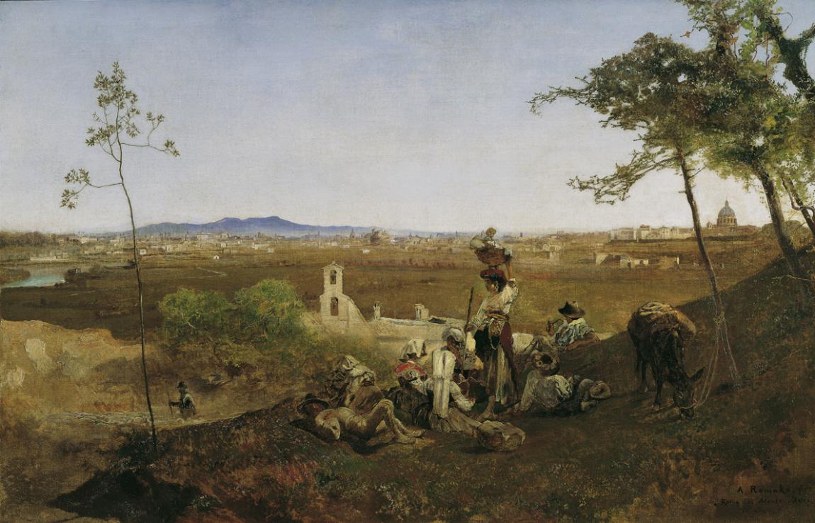 Anton Romako, Blick auf Rom vom Monte Mario, um 1865, Öl auf Leinwand, 80 x 124,5 cm, Belvedere…