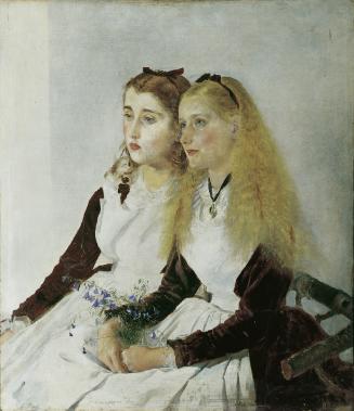Anton Romako, Die Nichten des Künstlers, Elisabeth und Maja, 1873, Öl auf Leinwand, 93,2 x 79,6…