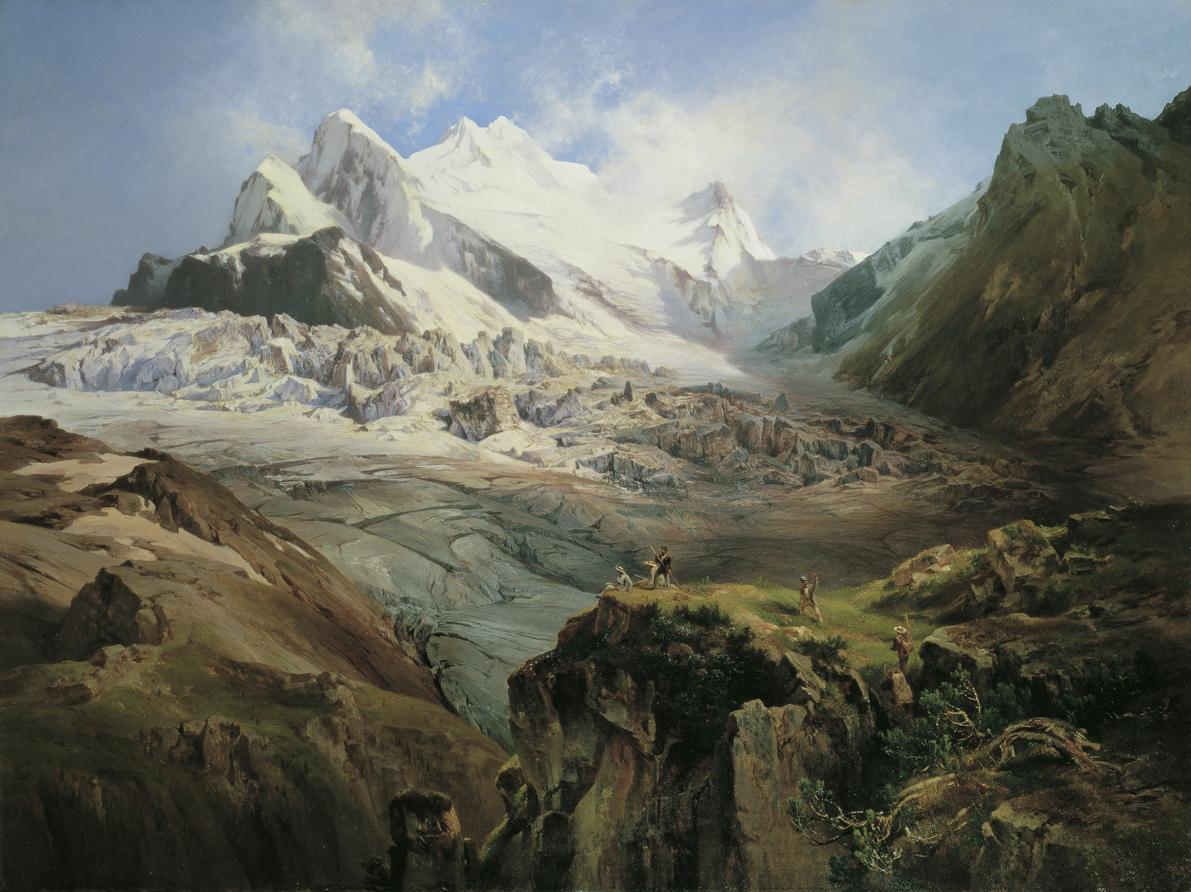 Anton Hansch, Der Stubaiferner in Tirol, um 1875, Öl auf Leinwand, 95 x 126 cm, Belvedere, Wien ...