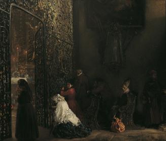 Adolph von Menzel, Frühmesse, um 1852, Öl auf Leinwand, 58,5 x 68,5 cm, Belvedere, Wien, Inv.-N…