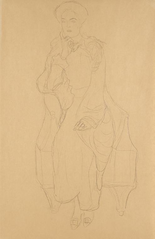 Gustav Klimt, Paula Zuckerkandl, 1911, Bleistift auf Papier, Blattmaße: 57 × 37,5 cm, Privatbes…