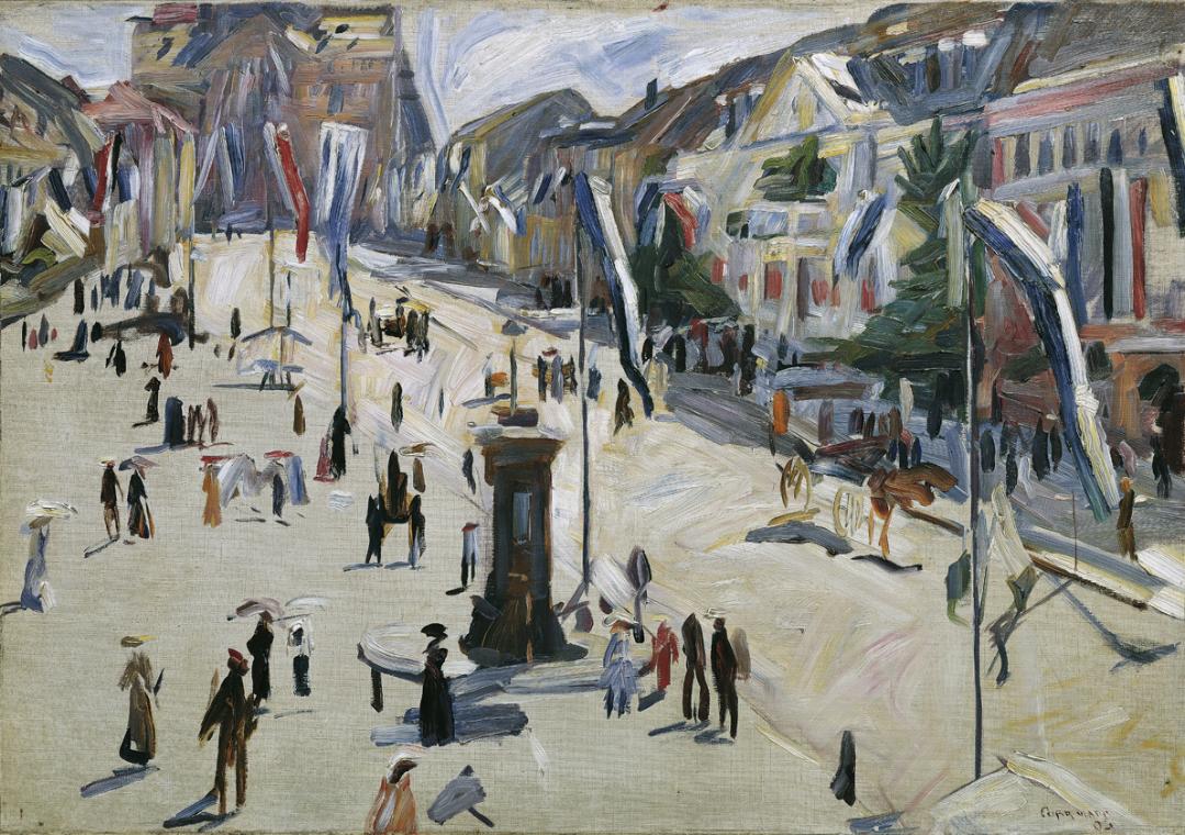 Hans Purrmann, Festliche Straße, 1905, Öl auf Leinwand, 57 x 82 cm, Belvedere, Wien, Inv.-Nr. 4…