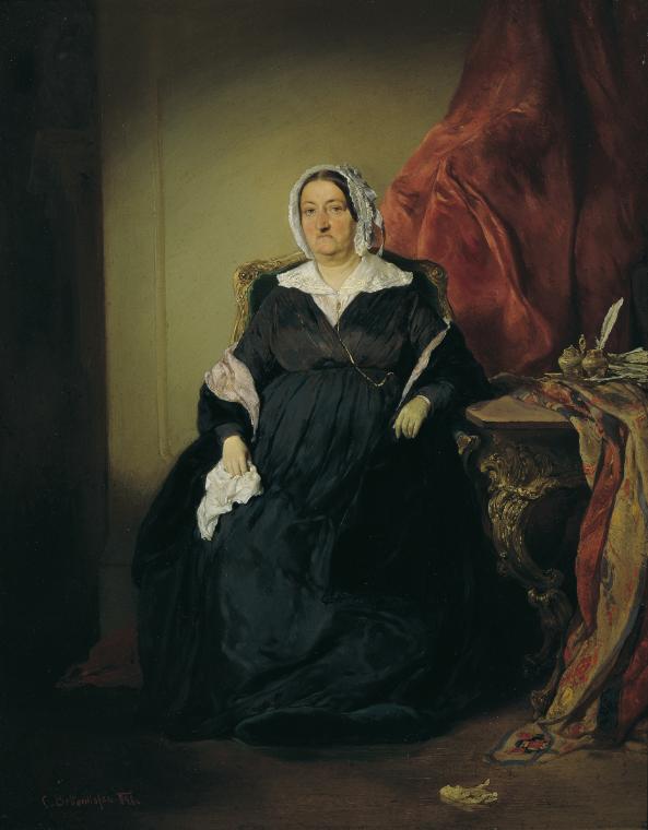 August von Pettenkofen, Elisabeth Imrédy, Edle von Omorovicze, 1848, Öl auf Holz, 59,5 x 46,5 c…