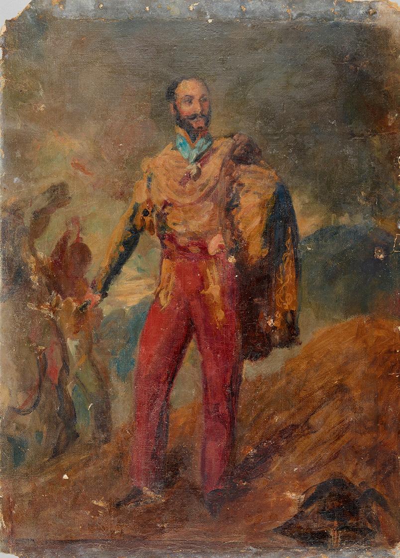 Porträtskizze eines stehenden Offiziers