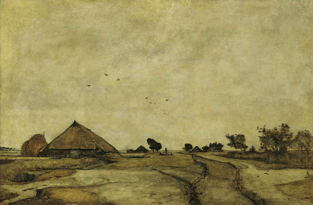 Rudolf Ribarz, Holländische Landschaft, 1877, Öl auf Holz, 99 x 65 cm, Belvedere, Wien, Inv.-Nr…