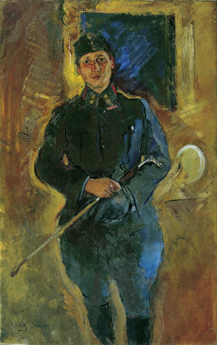 Anton Kolig, Otto von Aichelburg-Zossenegg als Kavallerieoberleutnant, 1916, Öl auf Leinwand, 1…