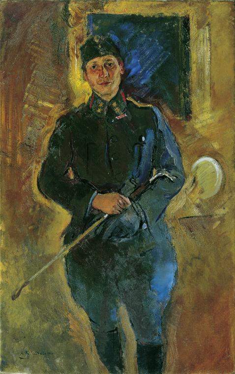 Anton Kolig, Otto von Aichelburg-Zossenegg als Kavallerieoberleutnant, 1916, Öl auf Leinwand, 1…