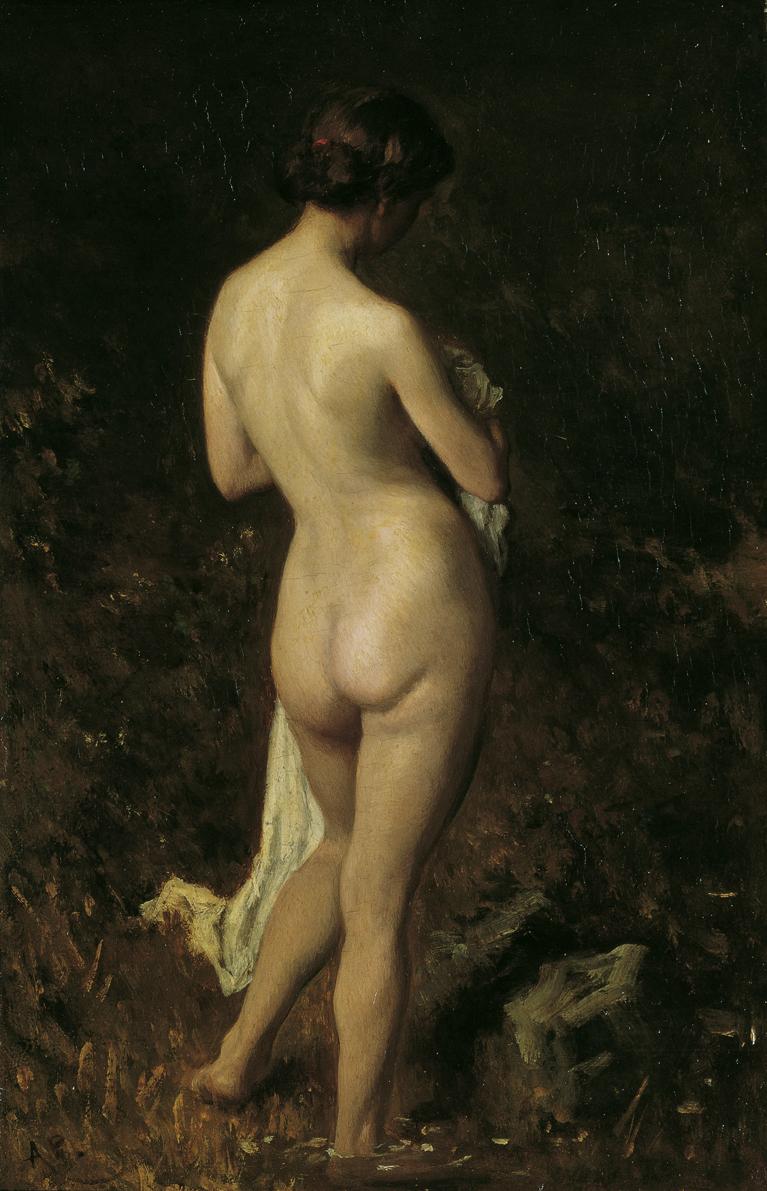 August von Pettenkofen, Badende, 1868, Öl auf Holz, 31,3 x 20,7 cm, Belvedere, Wien, Inv.-Nr. 5…