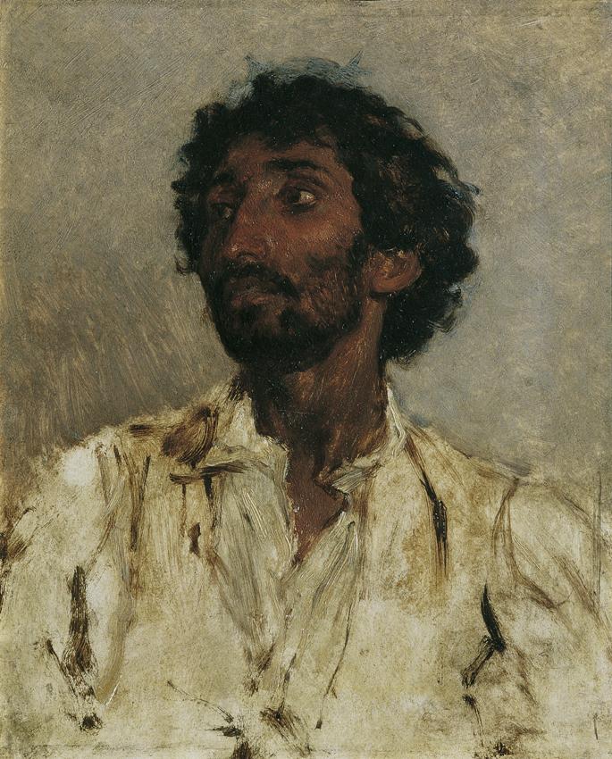August von Pettenkofen, Brustbild eines Rom, 1860/1870, Öl auf Holz, 23 x 19 cm, Belvedere, Wie…